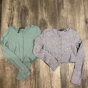 2 Zara Sweaters Cropped Style